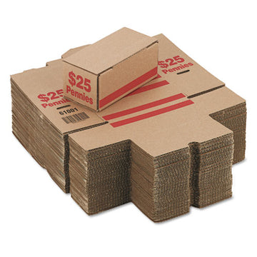 Iconex™ Corrugated Cardboard Coin Storage With Denomination Printed On Side, 8.5 X 4.38 X 3.63, Red freeshipping - TVN Wholesale